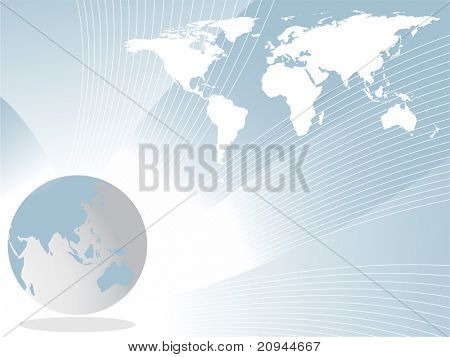 abstract background pattern grigio con mappa del mondo, globo