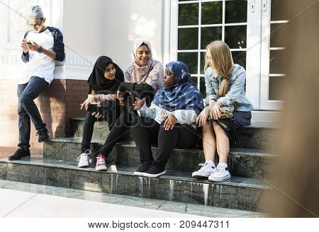 A group of diverse teenagers