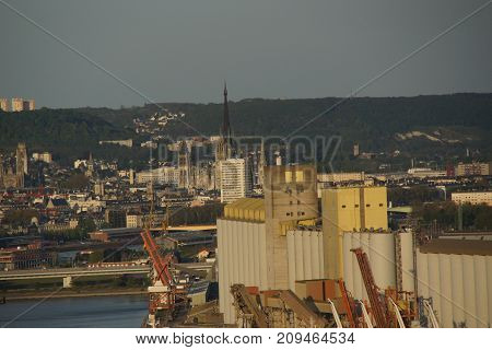 PANORAMIC VIEW OF THE CITY OF ROUEN.NORMAN REGION, SITUATED IN FRANCE.