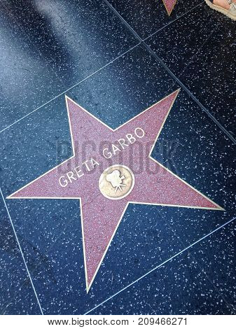 Greta Garbo Hollywood Walk Of Fame Star.