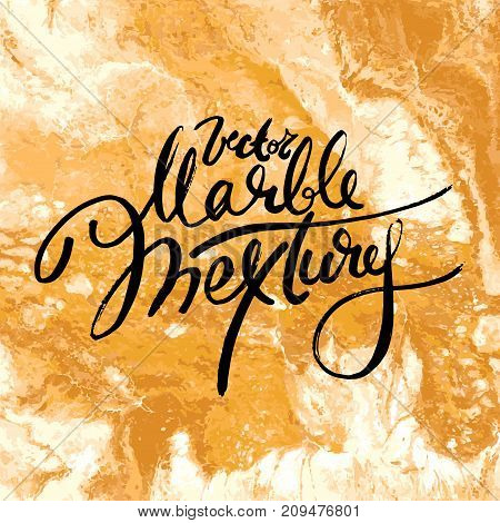 Gold marble texture. Hand draw painting with marbled texture and gold and bronze colors. Golden marble background with white colors, vector illustration