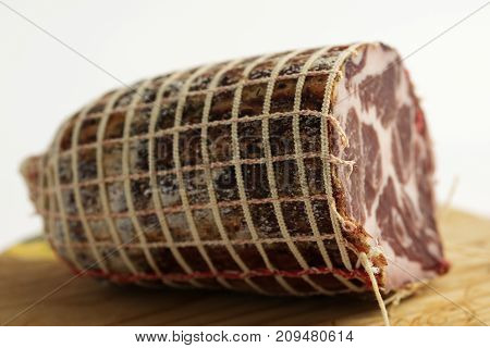 capicollo typical homemade salami made iat hand