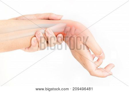 wrist bones injury white background wrist pain