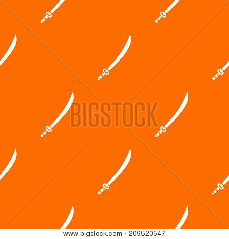 Katana pattern repeat seamless in orange color for any design. Vector geometric illustration