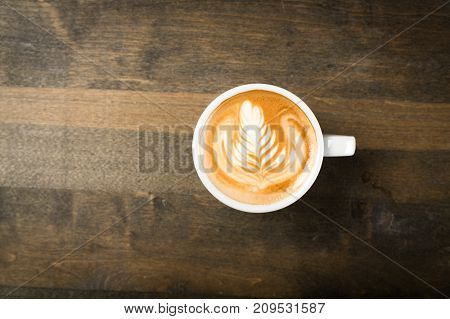 Coffee foam shaped coffee break hot drink coffee mug hot coffee