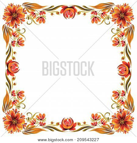 Ukrainian traditional ornament for design, Petrikovskaya painted with flowers