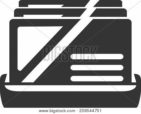 Business Card Holder - Contacts Display. Icon or Sign Element for Social Information Collection, Desktop Accessories, Businesses and Corporations Catalog Organizer. Label for Personal Info Stock and Client / Customer / Guest Reception Stand.