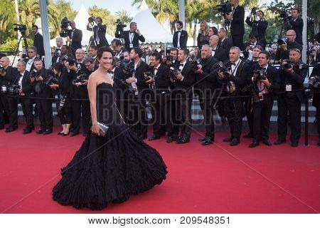 CANNES, FRANCE - MAY 22, 2015: Linda Hardy  attends the 'Little Prince' ('Le Petit Prince') premiere. 68th annual Cannes Film Festival at the Palais des Festivals 