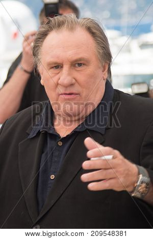 CANNES, FRANCE - MAY 22, 2015: Gerard Depardieu attends the 'Valley Of Love' Photocall. 68th annual Cannes Film Festival at the Palais des Festivals 