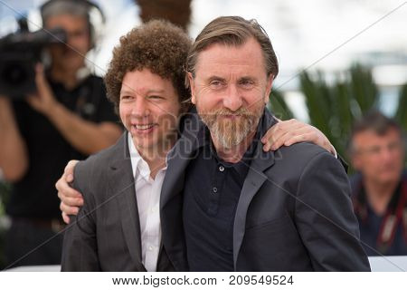CANNES, FRANCE - MAY 22, 2015: Michel Franco, Tim Roth attend the 'Chronic