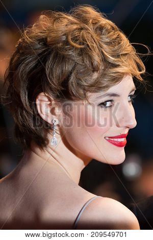 CANNES, FRANCE - MAY 20, 2015: Louise Bourgoin  attends the 'Shan He Gu Ren' ('Mountains May Depart') premiere. 68th annual Cannes Film Festival at the Palais des Festivals 