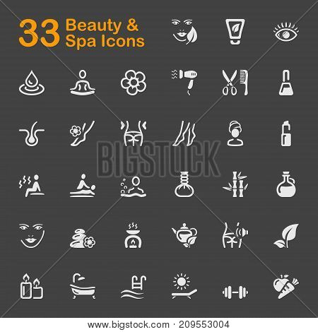 Beauty and Spa vector icons for mobile phone interface and web.