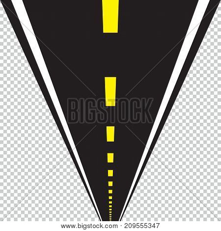Road long perspective vector illustration. Isolated template