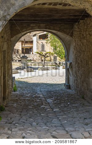 Street of town Oppede-le-Vieux in Provence France