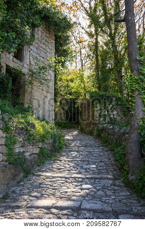 Street of town Oppede-le-Vieux in Provence France