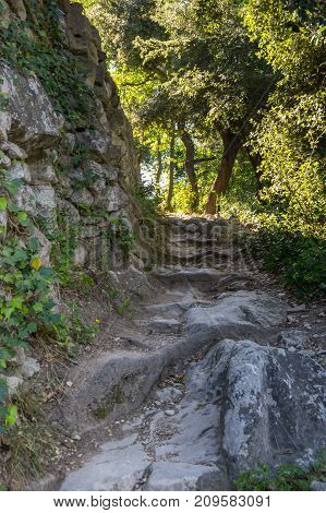 Street of town Oppede-le-Vieux in Provence France
