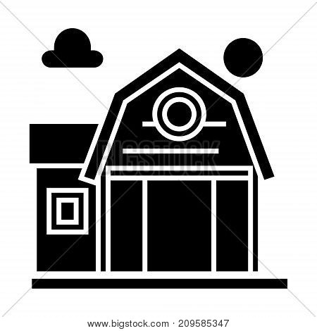 farm fron  icon, vector illustration, black sign on isolated background
