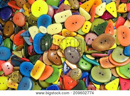 Background Of Buttons Made With Dried Tropical Seeds
