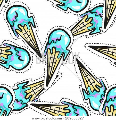 Ice cream vector seamless pattern stock art
