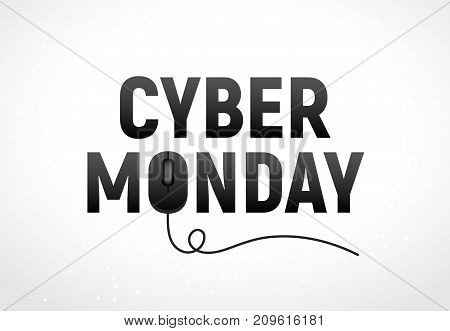 Cyber monday sale vector illustration. Cyber monday advertisign with mouse. Online sale backgrund design.