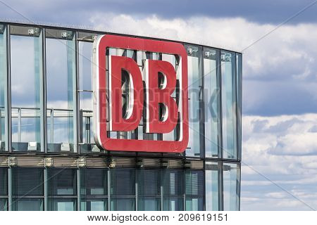 Db Logo On The Top Of Bahntower In Berlin, Germany