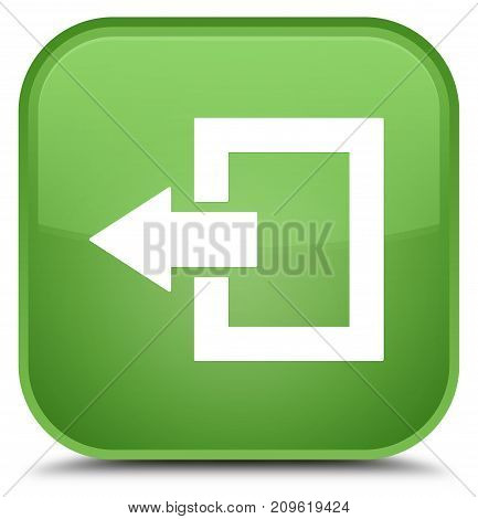 Logout Icon Special Soft Green Square Button