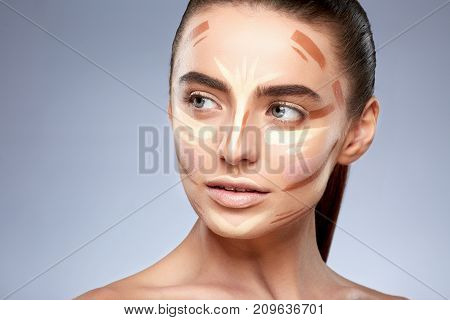 Beautiful Girl With Face Contouring