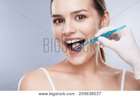Patient Of Dentist And Stomatological Equipment