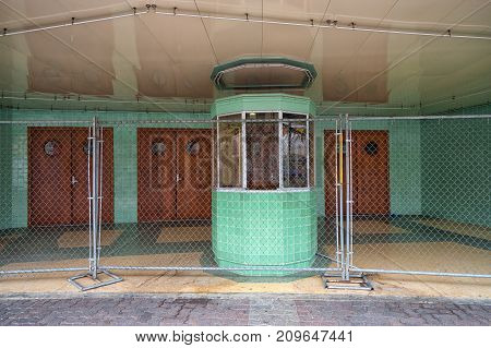 January 13 2016 Laredo Texas USA: front view of the Plaza theater built in 1950 and is currently closed