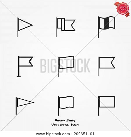 Waving Flag Icon for Banners, Presentations, Web Pages. Vector illustration