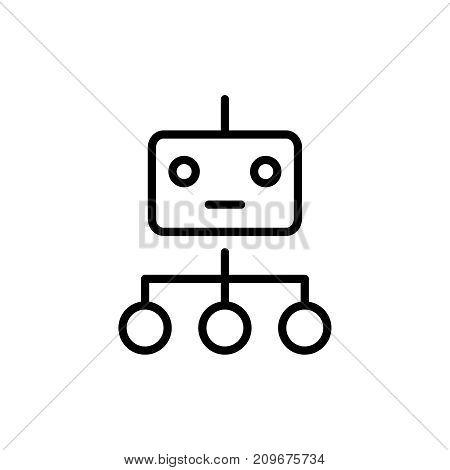Modern machine learning line icon. Premium pictogram isolated on a white background. Vector illustration. Stroke high quality symbol. Machine learning icon in modern line style.