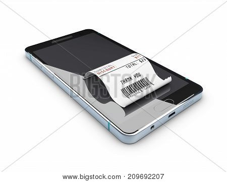 3D Illustration Of Online Shopping Concept. Smartphone With Credit Card