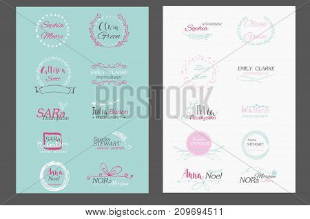 Handdrawn Logo Elements With Circles. Design Your Own Perfect Logo.