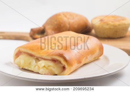 Salgado. Brazilian Snack With Cheese And Ham
