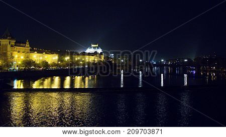 Night Picture Of Prague City Center