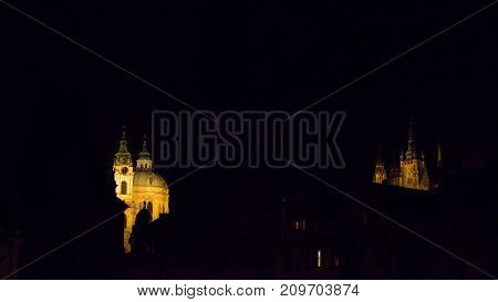 Night Picture Of Prague City Center
