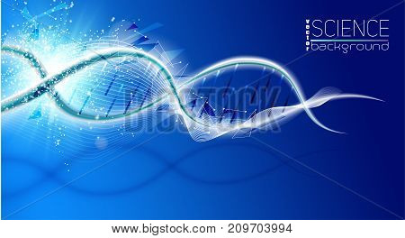 DNA structure molecule, hemical medical science vector illustration. Science background.