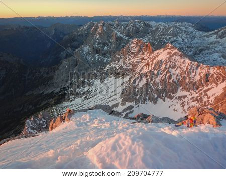 Sunrise View Form The Summit Of Grosser Priel