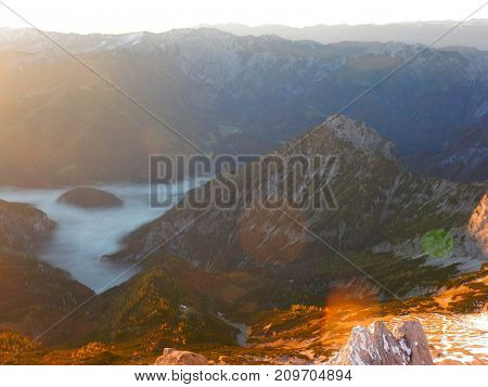 Sunrise View Form The Summit Of Grosser Priel