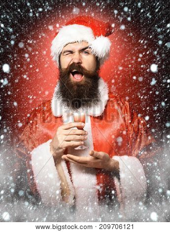 Handsome Bearded Santa Claus Man