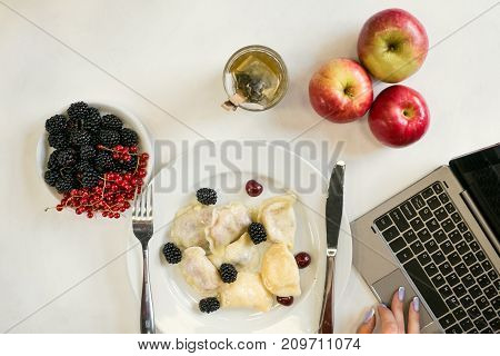 Culinary serving cooking morning dinner preparation restaurant concept