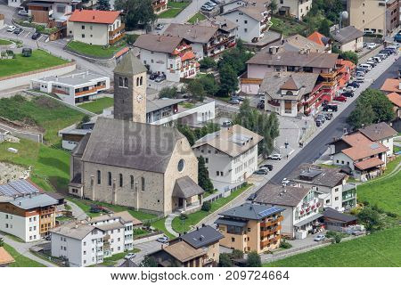 Beautiful View On The Village Of Reshen, The Alps
