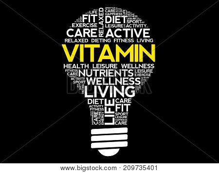 Vitamin Bulb Word Cloud Collage