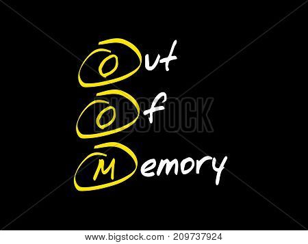 OOM Out of Memory , acronym concept