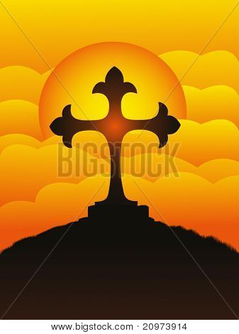 good friday scenery background, vector illustration