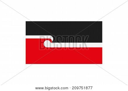 Vector illustration of the national flag of Maori that is also known as Tino rangatiratanga on white background.