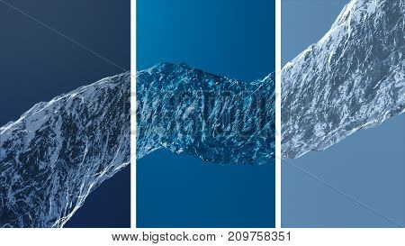 Stream of water in slow motion close-up