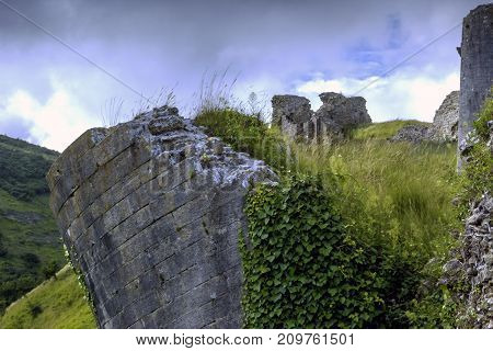 Remains of Corfe Castle / Wareham / United Kingdom