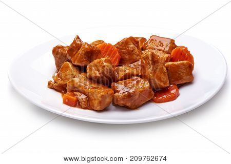 Goulash, Beef Stew Isolated On White Background