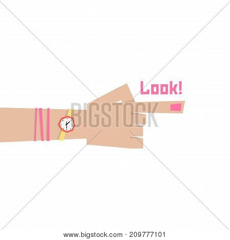 index finger of woman. concept of indicating, ahead, route, choose, out there, human selection, orientation, behold. flat style trend modern logo graphic design vector illustration on white background